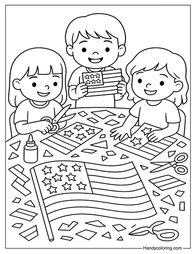 Flag Craft Time Coloring Page