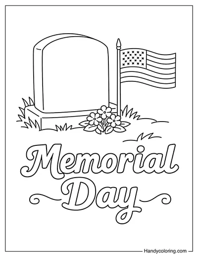 Flag on Memorial Grave