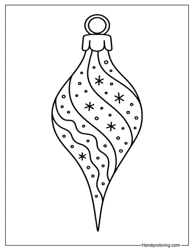 Flame Twist Christmas Ornament Coloring Page