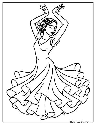 Flamenco Dancer Coloring Page