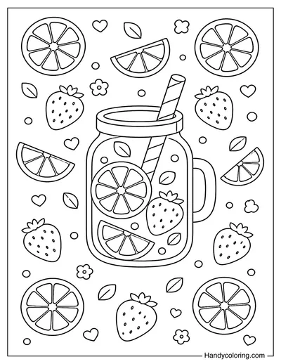 Floating Fruit Pattern Drink