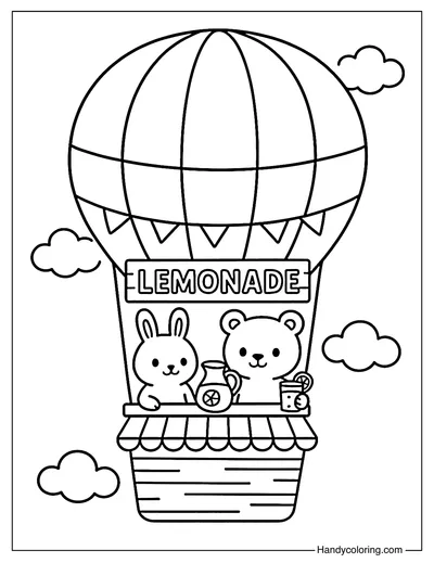 Floating Lemonade Stand Coloring Page