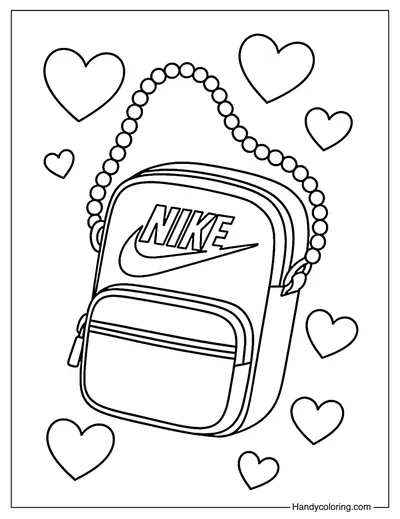 Floating Nike Crossbody Bag Coloring Page