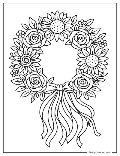 Floral Ukrainian Vinok Mandala Coloring Page