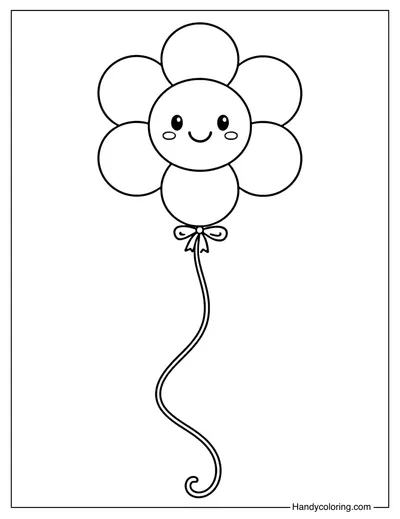 Flower Balloon Coloring Page