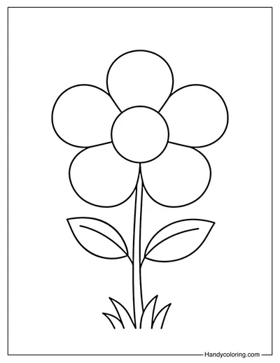 Flower Coloring Page For Kids