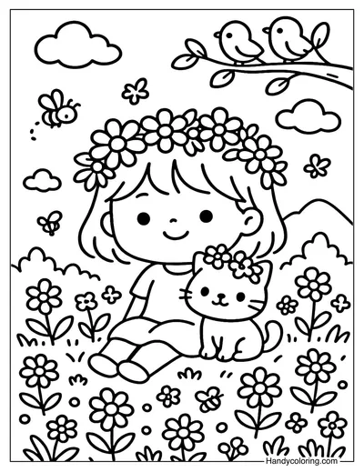 Flower Crown Coloring Page