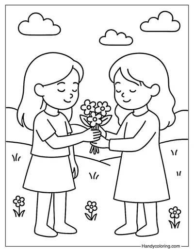 Flower Exchange Coloring Page