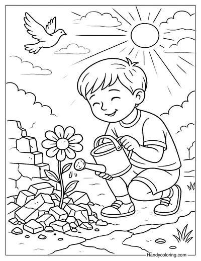 Flower of Peace Coloring Page