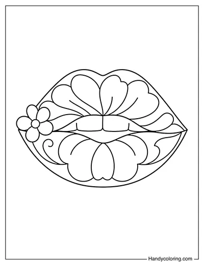 Flower Petal Lips with Flowing Curved Details