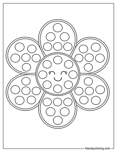 Flower Pop It with Happy Face Center