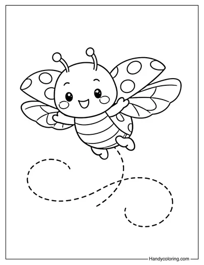 Flying Ladybug Coloring Page