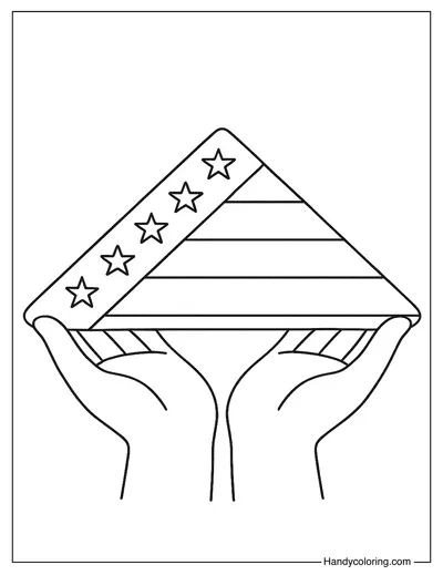 Folded Flag Tribute Coloring Page
