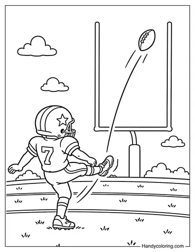Football Kicker Taking a Field Goal