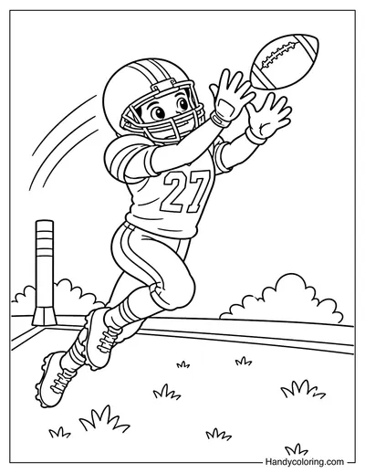 Football Player Intercepting the Ball