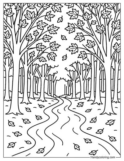 Forest Path Coloring Page