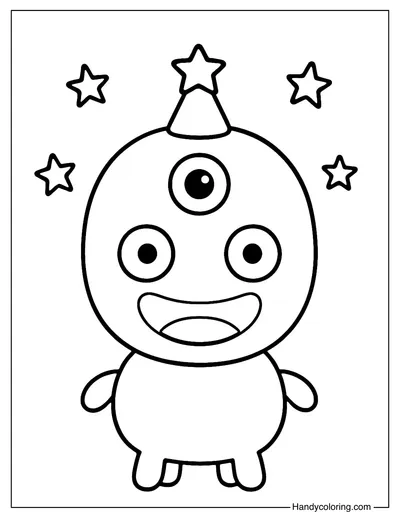 Four Legged Funny Monster Coloring Page