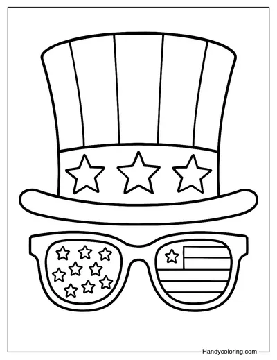 Fourth Of July Hat Coloring Page