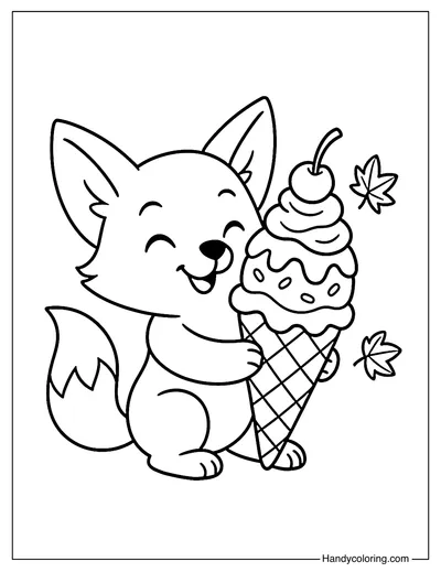 Foxy Treat Coloring Page