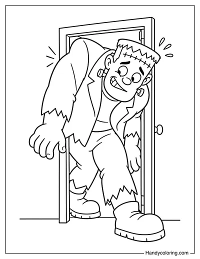 Frankenstein Trying to Fit Through a Tiny Door