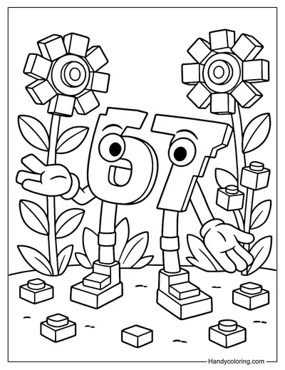 Free 67 Brainrot Coloring Page