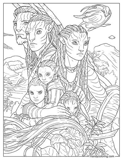 Free Avatar 3 Fire and Ash Coloring Page