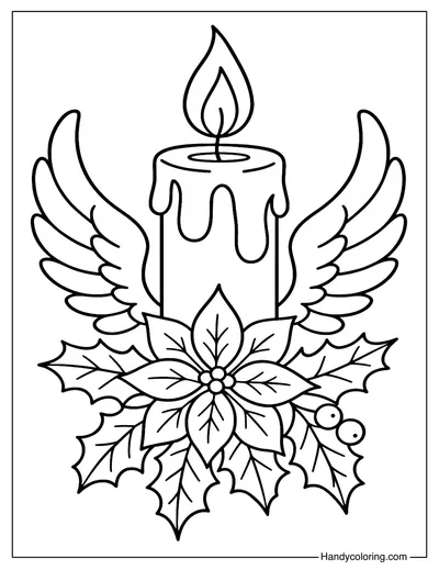 Free Christmas Candle Coloring Page