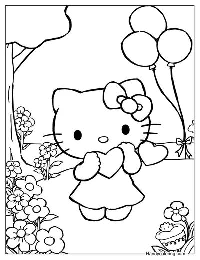 Free Color Page Hello Kitty