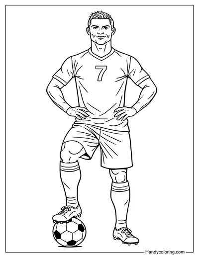 Free Coloring Page Cristiano Ronaldo