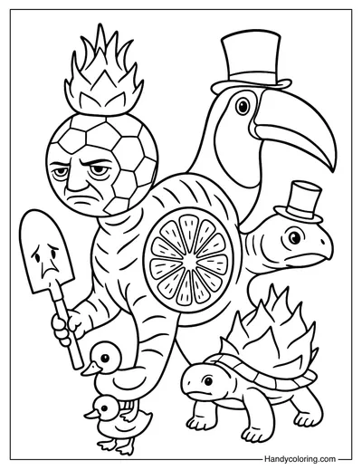 Free Coloring Page Italian Brainrot