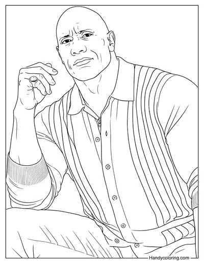 Free Dwayne The Rock Johnson Coloring Page