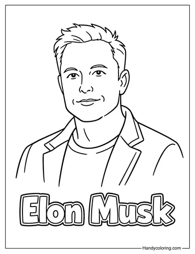 Free Elon Musk Coloring Page