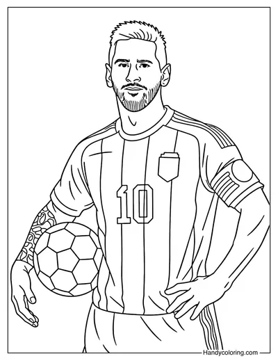 Free Lionel Messi Coloring Page