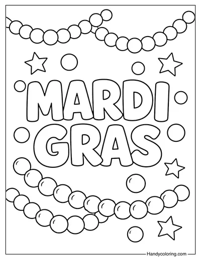 Free Mardi Gras Coloring Page