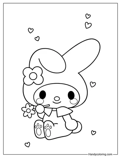 Free My Melody Coloring Page