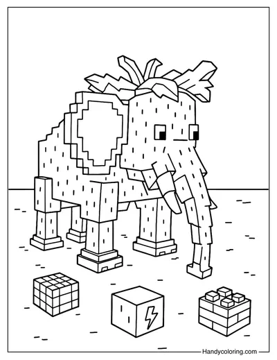 Free Strawberry Elephant Brainrot Coloring Page