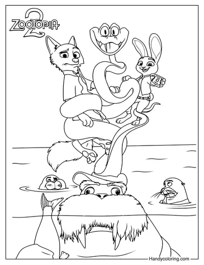 Free Zootopia 2 Coloring Page