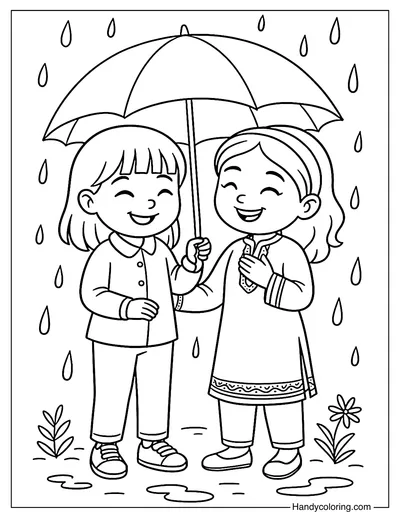 Friendship Beyond Borders Coloring Page