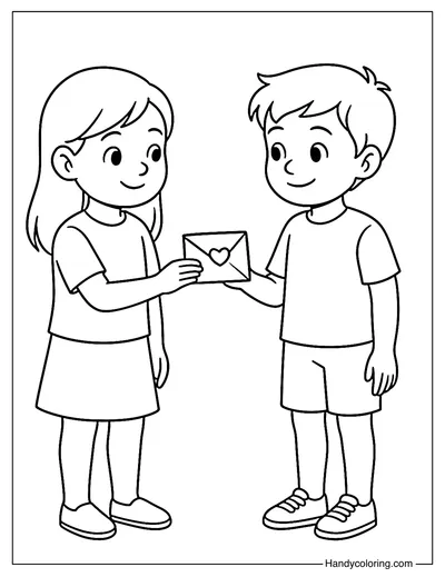 Friendship Letter Coloring Page