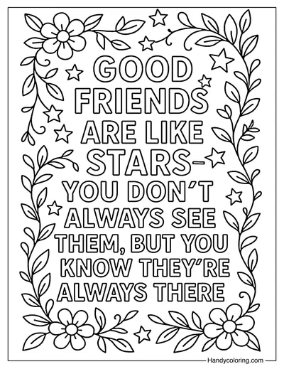 Friendship Quote Coloring Page