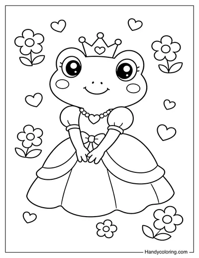 Frog Princess Wearing a Crown