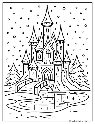 Frozen Castle Coloring Page