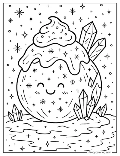 Frozen Coconut Planet Coloring Page