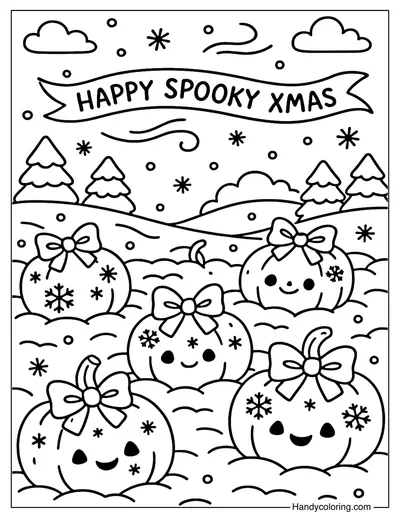 Frozen Pumpkin Patch Coloring Page
