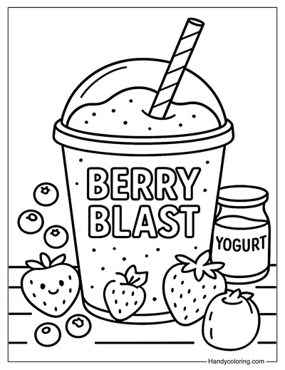 Fruit Combo Smoothie Coloring Page