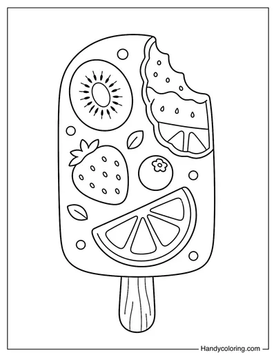 Fruit Popsicle with Bite Mark
