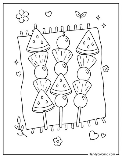 Fruit Skewers Picnic Set