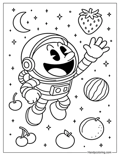 Fruit Universe Coloring Page