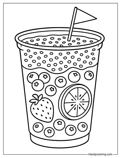 Fun Toppings for Smoothies Coloring Page
