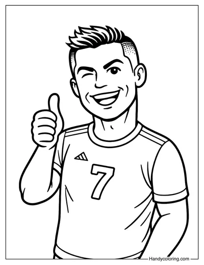 Funny Cristiano Ronaldo Coloring Page